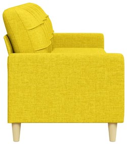Sofá de 3 lugares 210 cm tecido amarelo-claro