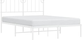 Estrutura de cama com cabeceira 150x200 cm metal branco