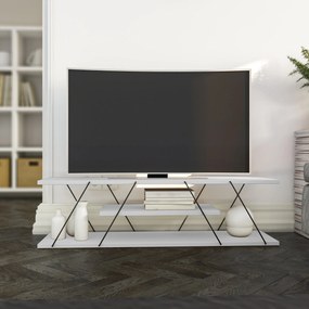 Móvel de TV "Canaz" – Branco e Preto - 120x30x33 cm – Design Industria