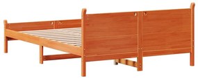 Cama sem colchão 120x200 cm madeira pinho maciça castanho-mel