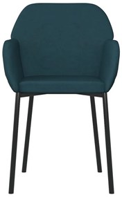Cadeiras de jantar 2 pcs veludo azul