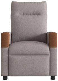 Poltrona de massagens reclinável tecido cinzento-acastanhado