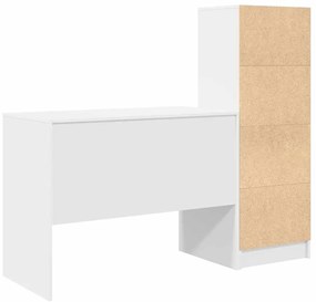 Mesa com Armazenamento Branca de Madeira de Engenharia