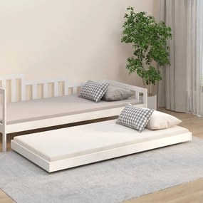 Estrutura de cama 75x190 cm madeira de pinho maciça branco