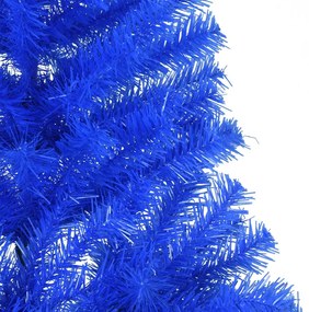 Meia árvore de Natal artificial com suporte 180 cm PVC azul