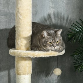 PawHut Arranhador para Gatos do Chão ao Teto de 225-255 cm Torre para