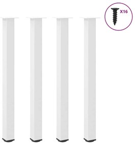 vidaXL Pés para mesa de bar 4 peças, branco, 110-112 cm, aço