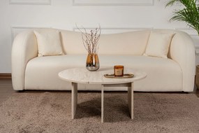 Mesa de Centro "Moira" – Travertine, Ø90x41 cm, Design Rústico Moderno