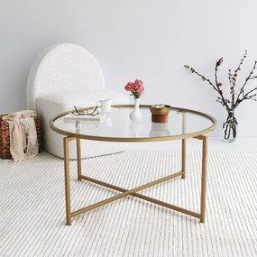 Mesa de Centro Gold Sun – Dourado – 83 x 40 x 83 cm