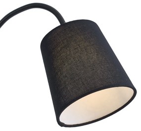 Candeeiro de Pé Clássico Preto com Abajur Preto e Luz de Leitura - Retro Clássico / Antigo