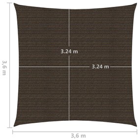 Para-sol estilo vela 160 g/m² 3,6x3,6 m PEAD castanho