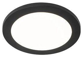 Candeeiro de teto preto 22,5 cm redondo com LED regulável em 3 níveis - Steve Moderno