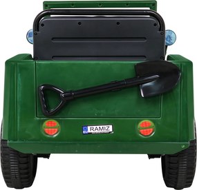 Jipe elétrico para Crianças Retro Military 12V 4x4, Rodas de EVA Verde