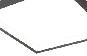 Candeeiro de teto preto com LED regulável em 3 níveis 5 luzes - Lejo