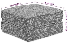 Sofá Puff Modular 2 Lugares Conversível Cinza Claro