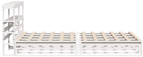 Cama sem colchão 160x200 cm madeira de pinho maciça branco