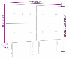 Cabeceira LED cinza escuro, 90 cm, em tecido.