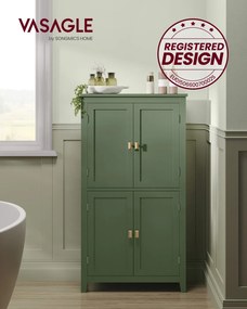 Armário de casa de banho com 4 portas 30 x 60 x 110 cm  verde floresta