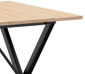 Mesa de jantar estrutura em X 80x80x75 cm pinho e aço