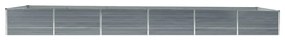 Canteiro elevado de jardim aço galvanizado 480x80x45cm cinzento