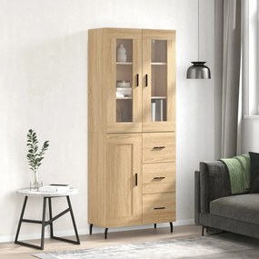 vidaXL Armário alto 69,5x34x180 cm derivados de madeira cor sonoma