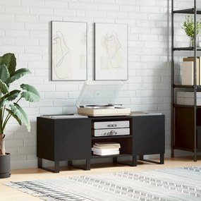 vidaXL Armário para discos 121x38x48 cm derivados de madeira preto
