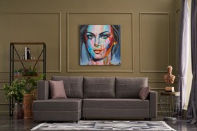 Sofá-Cama de Canto Ece – Castanho – 242x88x90 cm