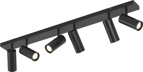 Plafon moderno preto 102cm 6-luzes ajustável - Renna