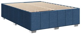Cama com molas/colchão 160x200 cm tecido azul