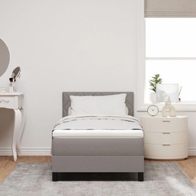 Cama Box Spring com colchão cinza 100x200 cm Tecido