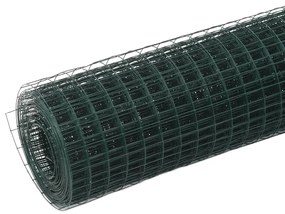 Cerca arame galinheiro 10x0,5 m aço c/ revestimento PVC verde