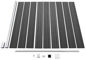 Conjunto de painel de vedação WPC 872x186 cm preto