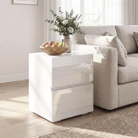Conjunto de 2 Mesas de Cabeceira para Quarto com 2 Gavetas, Capacidade 30 kg, 40x40x58 cm, Branco