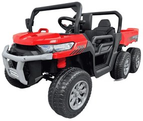 Carro elétrico para crianças Todo terreno Pick-up Racing 24V 2.4G, Rodas Borracha, Assento Couro sintético Vermelho
