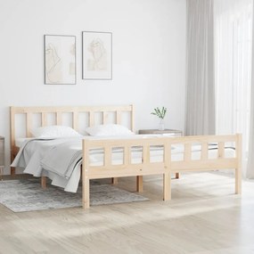 Estrutura de cama pequena casal 4FT 120x190 cm pinho maciço