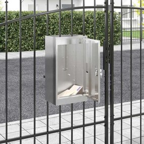 vidaXL caixa de correio com porta Preto 30 x 20 x 55 cm Aço inoxidável