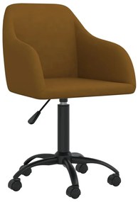 vidaXL Cadeira de escritório giratória veludo castanho