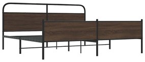 Estrutura cama sem colchão 183x213 cm metal carvalho castanho