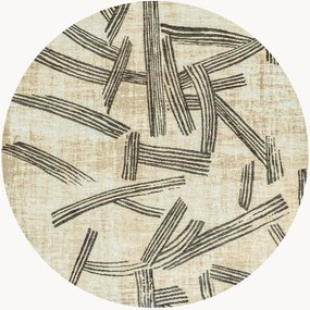 Tapete redondo lavável em jacquard para interior e exterior Kanji