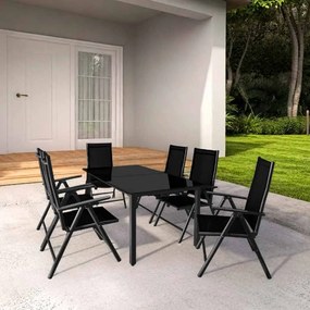 Conjunto de refeição de jardim Bern 7 peças com 6 cadeiras e 1 mesa em alumínio antracite
