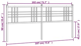 Cabeceira de cama 180 cm metal preto