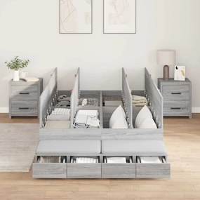 vidaXL Estrado de Cama Cinzento Sonoma 120x200 cm