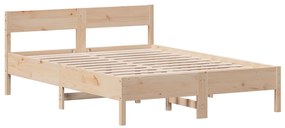 Cama sem colchão 140x200 cm madeira de pinho maciça