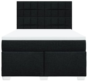 Cama com molas/colchão 140x200 cm tecido preto