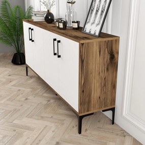 Console Kiev – Nogueira/Branco – 160 cm x 78 cm x 35 cm