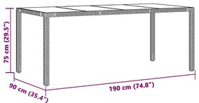 7 pcs conjunto de bistrô p/ jardim c/ almofadões vime PE preto