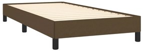 Estrutura de cama 100x200 cm tecido castanho-escuro