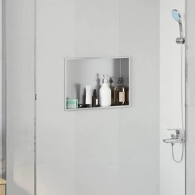 vidaXL Nichos de Chuveiro Prateado 45 x 30 x 9.5 cm Aço inoxidável