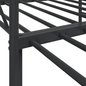 Cama de dia com gavetão sem colchão 90x200 cm aço preto