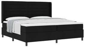 Cama Box com Colchão - Preto, 200x200 cm, Tecido